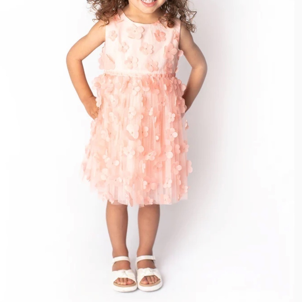 Popatu Girls 3D flowers dress 18 months NWOT